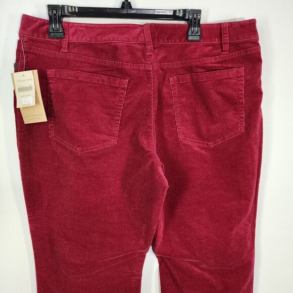 Coldwater Creek Corduroy Jean Boot Cut Women's Size P16 Petite Red Natural NWT - Picture 5 of 10